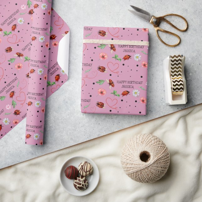 Cute Nyckelpigas Gift Presentpapper (Hantverk)