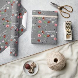 Cute Nyckelpigas Gift Wrapping Papper Presentpapper