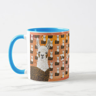 Cute & Nyfiken Alpaca, Editable I Kärlek You Mugg