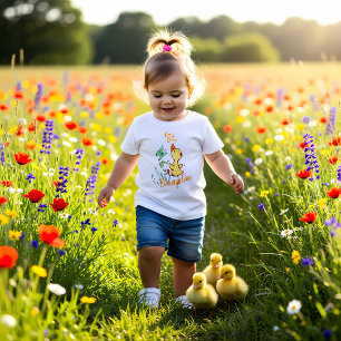 Cute & Nyfiken Duckling Teckning T Shirt