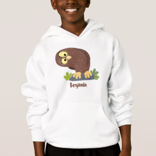 Cute nyfiken, lustigt brunt uggla-tecknad illustra t shirt