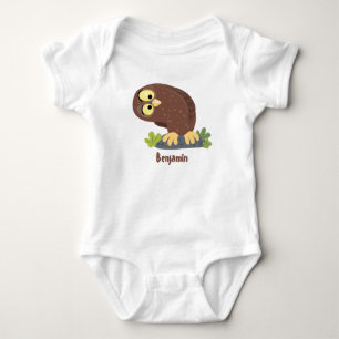 Cute nyfiken, lustigt brunt uggla-tecknad illustra t shirt