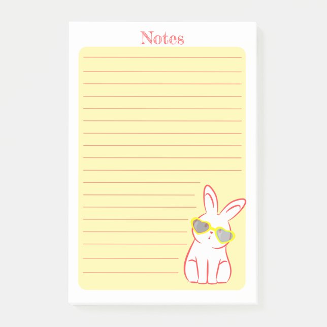 Cute Nyfiken Rabbit Post-it Block (Framsida)
