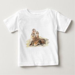 Cute Nyfiken Sälar, vattenfärgsdjur T Shirt