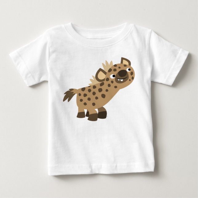 Cute Nyfiken Tecknad Hyena Baby T-Shirt (Framsida)