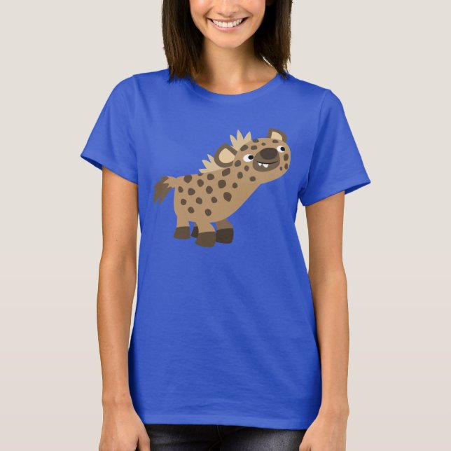 Cute Nyfiken Tecknad Hyena Women T-Shirt (Framsida)