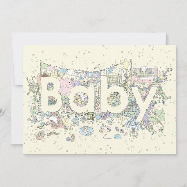 Cute Nyfödd bebis Ord Art Pastel Färg Neutralt (Framsida)