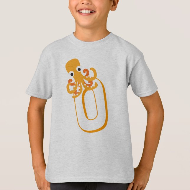 Cute O för Octopus- Kids English ABCD Alphabet T Shirt (Framsida)