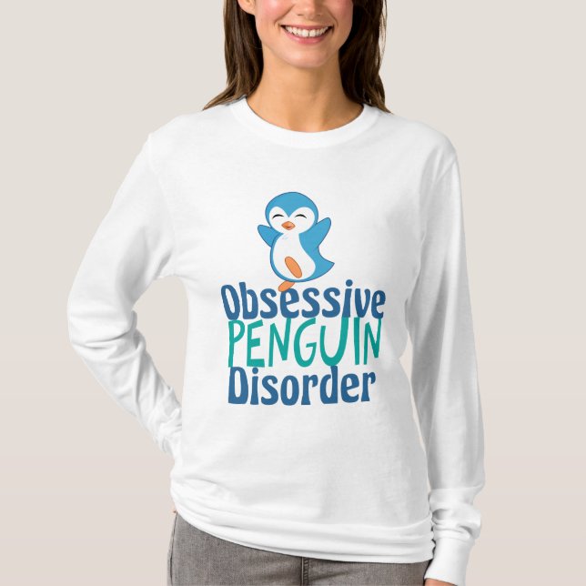Cute Obducerad Penguinstörning Tee Shirt (Framsida)