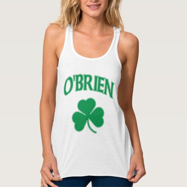 Cute O'brien Irish Shamrock Linne Med Racerback (Framsida)