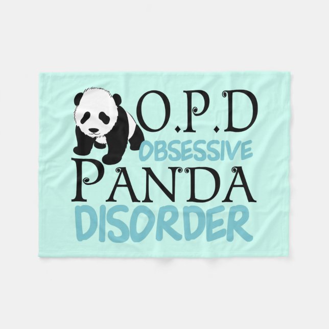 Cute Obsessiv Panda Disorder Fleecefilt (Framsidan (Horisontell))