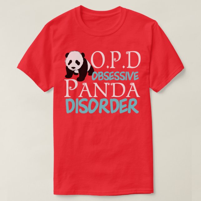 Cute Obsessiv Panda Disorder T Shirt (Design framsida)