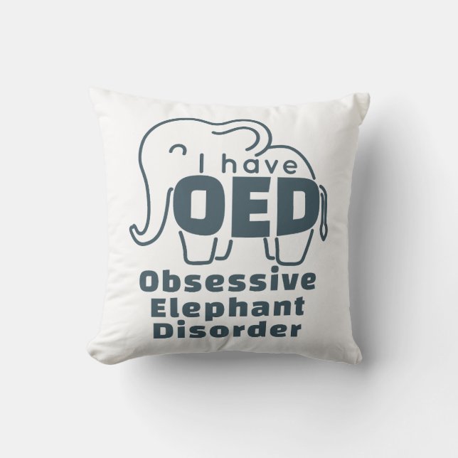 Cute Obsessive Elefant Störning  Kudde (Framsida)