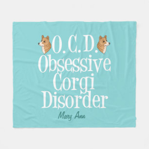 Cute Obsessivt Corgi Fleecefilt