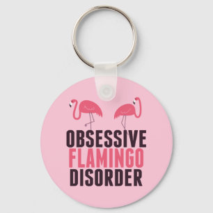 Cute Obsessivt Flamingo Nyckelring