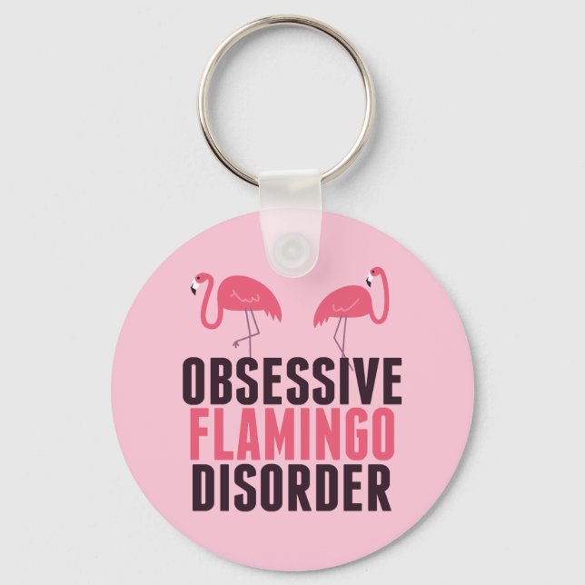 Cute Obsessivt Flamingo Nyckelring (Framsida)