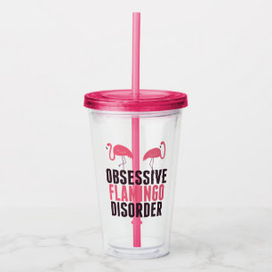 Cute Obsessivt Flamingo Take Away Mugg