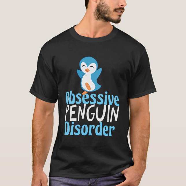 Cute Obsessivt Penguin Disorder T Shirt (Framsida)