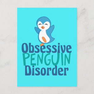 Cute Obsessivt Penguin Disorder Vykort
