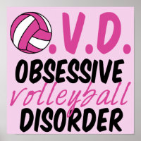 Cute Obsessivt Volleyball Disorder Rosa Player