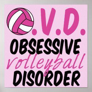 Cute Obsessivt Volleyball Disorder Rosa Player Poster