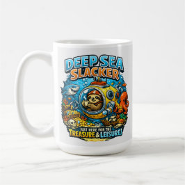 Cute Ocean Adventure Humor, Funny Sloth Diving art Kaffemugg