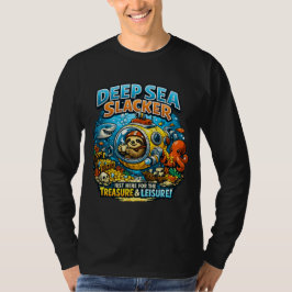 Cute Ocean Adventure Humor, Funny Sloth Diving art T Shirt