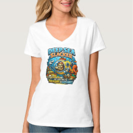 Cute Ocean Adventure Humor, Funny Sloth Diving art T Shirt