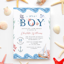 Cute Ocean Baby Shower's a Boy