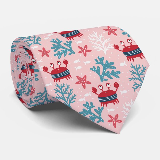 Cute Ocean CreatSea Life Neck Tie Slips (Rullad)