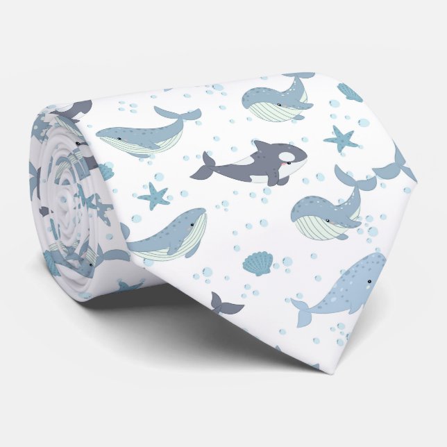Cute Ocean CreatSea Life Neck Tie Slips (Rullad)