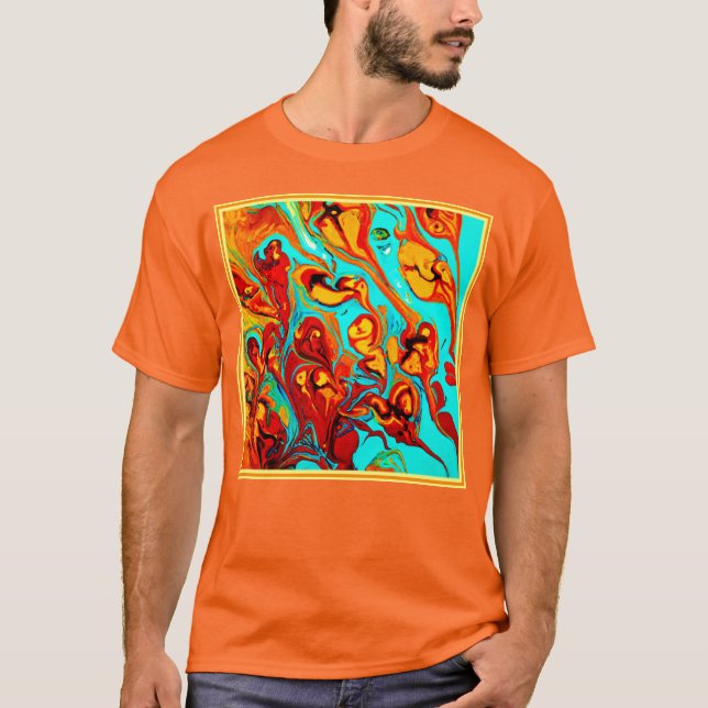 Cute Ocean Mönster Art T Shirt (Framsida)