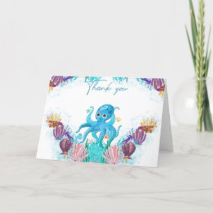 Cute Ocean Sea baby Octopus färglös Tack C Kort
