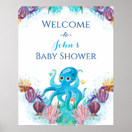 Cute Ocean Sea baby Octopus - färgstarka välkomsts Poster