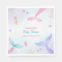 Cute Ocean Summer Sjöjungfru Svan Baby Shower