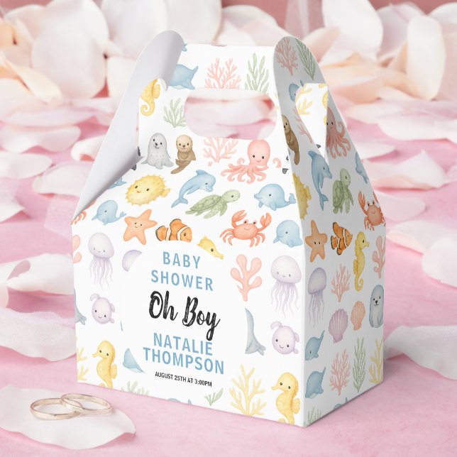 Cute Ocean Under the Sea Animal Baby Shower Presentaskar (Bröllop)