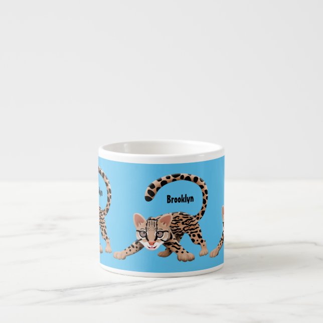 Cute ocelot cartoon illustration espressomugg (Framsidan)