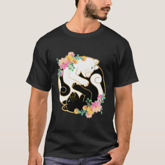 Cute och Adlig kinesisk Yin och Yang Cats Funny T Shirt