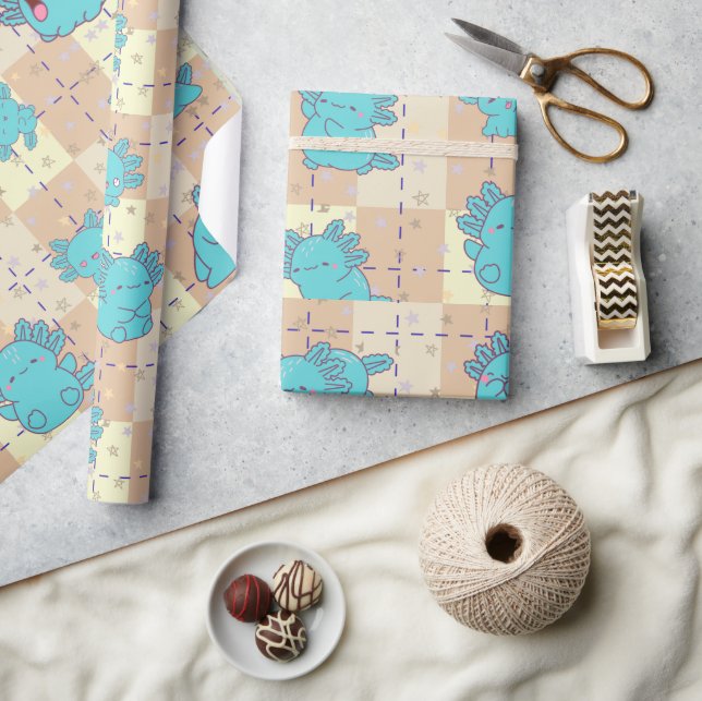 Cute och Adsible Axolotl Presentpapper (Hantverk)