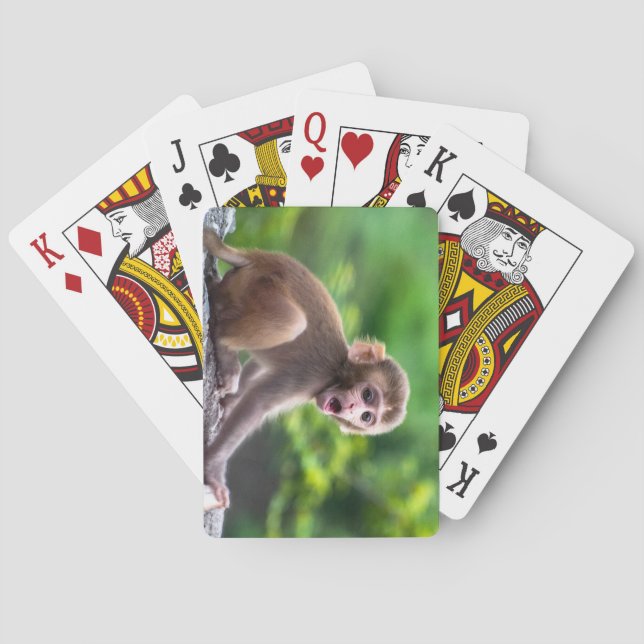Cute och Adsible Baby Monkey Casinokort (Baksidan)