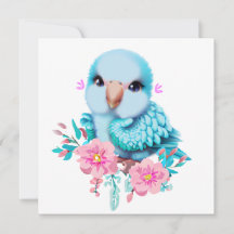 Cute och Adsible Blue Baby Parrot