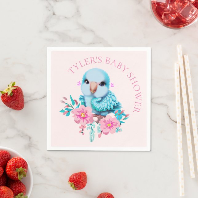 Cute och Adsible Blue Baby Parrot Pappersservett (Insitu)