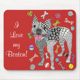 Cute och Adsible Boston Terrier Mousepad Musmatta