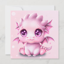 Cute och Adsible Fantasy Rosa Baby Chibi