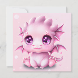 Cute och Adsible Fantasy Rosa Baby Chibi Julkort