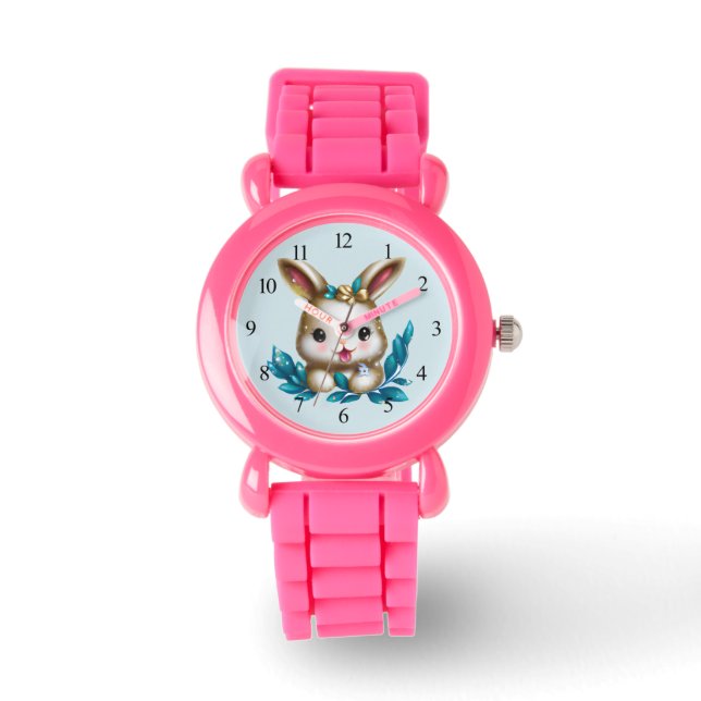 Cute och Adsible Kawaii Baby Bunny Armbandsur (Framsida)