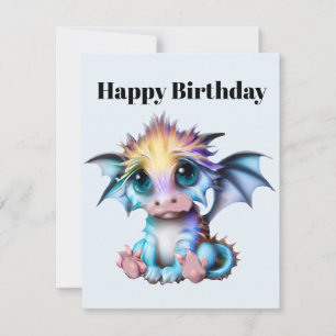Cute och Adsible Kawaii Baby Dragon Julkort
