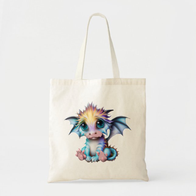 Cute och Adsible Kawaii Baby Dragon Tygkasse (Framsidan)