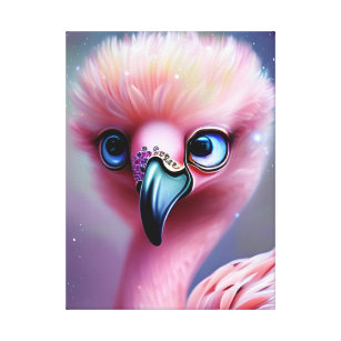 Cute och Adsible Kawaii Baby Flamingo Canvastryck