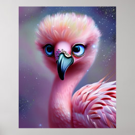 Cute och Adsible Kawaii Baby Flamingo Poster